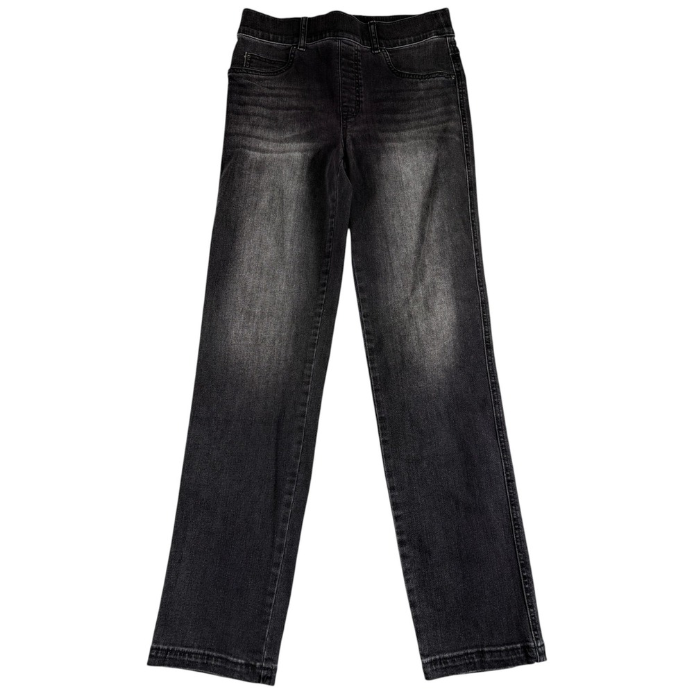 Spanx Jean-ish Leggings Womens S Black Dark Washed Straight Stretch Midrise Work